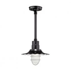 12 in. 1-Light Satin Black Radial Wave Shade by Millennium Lighting