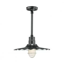 R Series 1-Light 20 in. Satin Black Radial Wave Shade by Millennium Lighting
