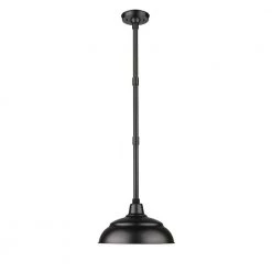 R Series 1-Light 14 in. Satin Black Hardwired Warehouse Shade (1-Pack) by Millennium Lighting