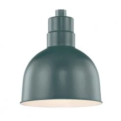 R Series 1-Light 10 in. W Satin Green Outdoor Bowl Shade Pendant by Millennium Lighting