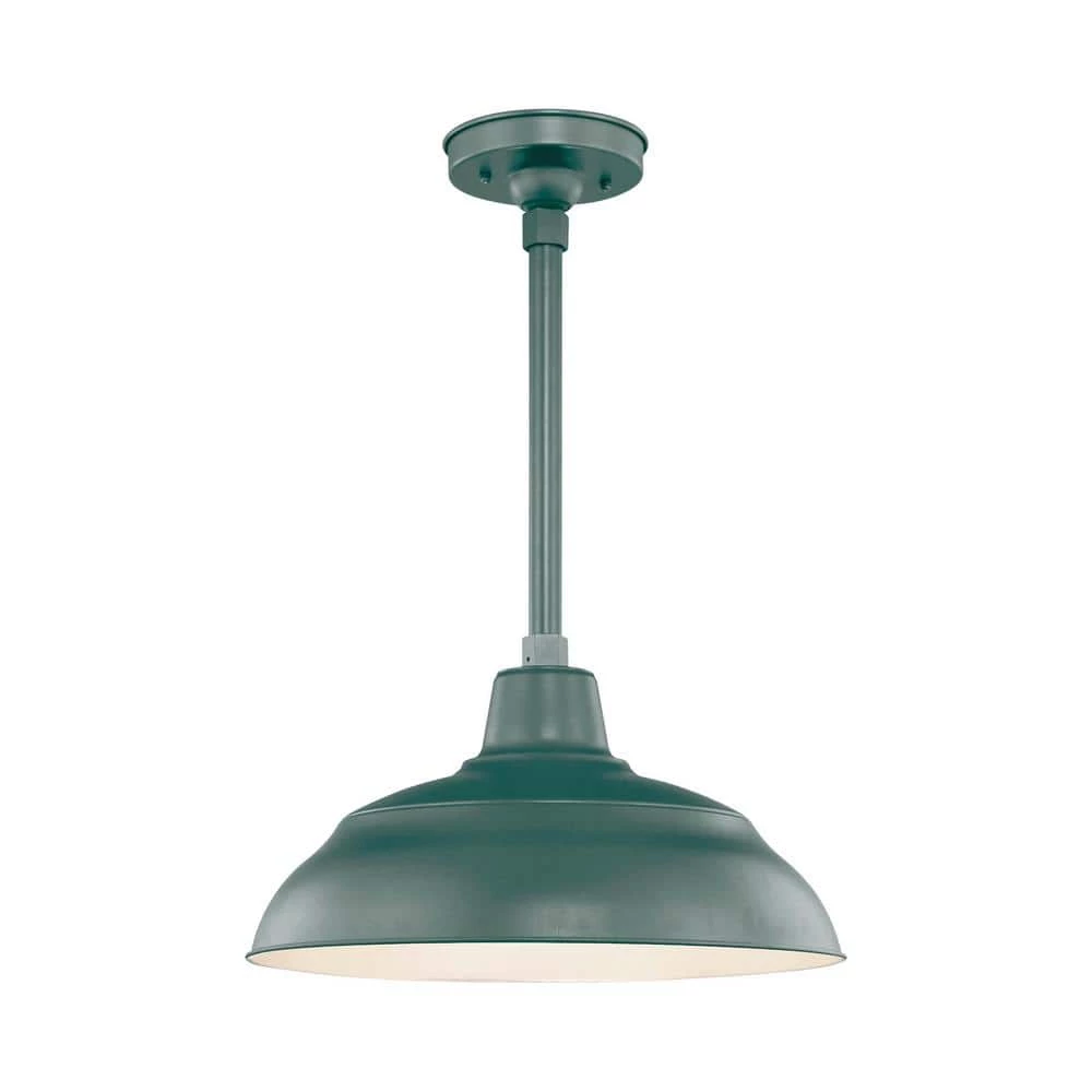 R Series 1-Light 18 in. Satin Green Warehouse Shade by Millennium Lighting 1 R Series 1-Light 18 in. Satin Green Warehouse Shade by Millennium Lighting