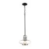1-Light 10 in. Satin Nickel/Matte Black Mini Pendant by Millennium Lighting
