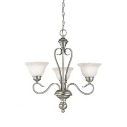 3-Lights 23 in. Satin Nickel Chandelier by Millennium Lighting