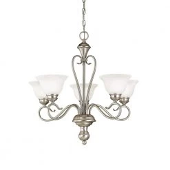 5-Lights 25.5 in. Satin Nickel Chandelier by Millennium Lighting