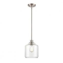 1-Light 8 in. Satin Nickel Pendant by Millennium Lighting
