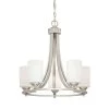 5-Lights Satin Nickel Chandelier with Etched White Glass by Millennium Lighting