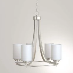 5-Lights Satin Nickel Chandelier with Etched White Glass by Millennium Lighting 7 5-Lights Satin Nickel Chandelier with Etched White Glass by Millennium Lighting -Millennium Lighting Shop satin nickel millennium lighting chandeliers 7255 sn a0 1000