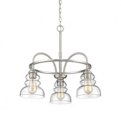 3-Lights 22 in. Satin Nickel Chandelier by Millennium Lighting