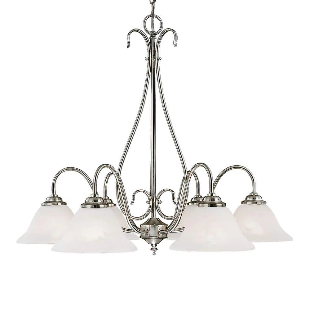 27 in. 6-Light Satin Nickel Chandelier by Millennium Lighting 1 27 in. 6-Light Satin Nickel Chandelier by Millennium Lighting