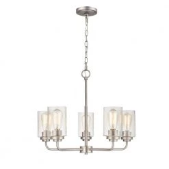 Moven 5-Light 23 in. Satin Nickel Hardwired Chandelier (1-Pack) by Millennium Lighting
