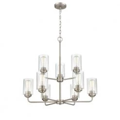 Moven 9-Light 28 in. Satin Nickel Hardwired Chandelier (1-Pack) by Millennium Lighting -Millennium Lighting Shop satin nickel millennium lighting chandeliers 9609 sn 4f 1000