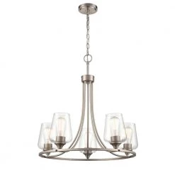 5-Lights 25 in. Satin Nickel Chandelier by Millennium Lighting
