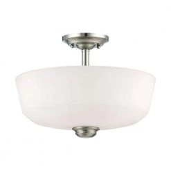 Cimmaron 2-Light Satin Nickel Semi Flush Mount by Millennium Lighting