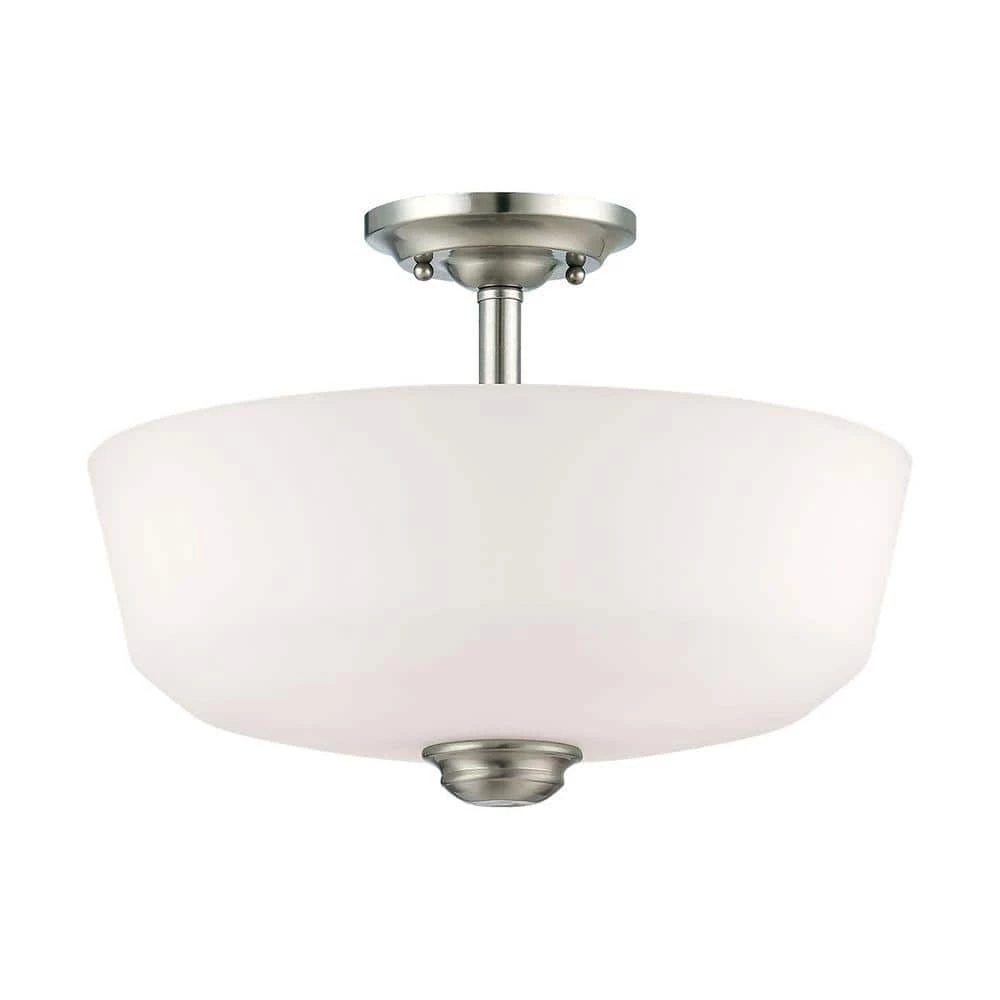 Cimmaron 2-Light Satin Nickel Semi Flush Mount by Millennium Lighting 1 Cimmaron 2-Light Satin Nickel Semi Flush Mount by Millennium Lighting