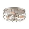Neo-Industrial 3-Light 15.5 in. Satin Nickel Flush Mount Ceiling Fixture by Millennium Lighting