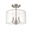 11 in. 3-Light Satin NIckel Semi-Flush Ceiling Flush Mount by Millennium Lighting