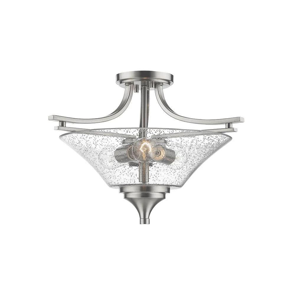3-Light 19 in. Satin Nickel Semi-Flush by Millennium Lighting 1 3-Light 19 in. Satin Nickel Semi-Flush by Millennium Lighting