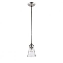 1-Light 5 in. Satin Nickel Mini Pendant by Millennium Lighting