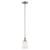 Satin Nickel Mini Pendant with Etched White Glass by Millennium Lighting