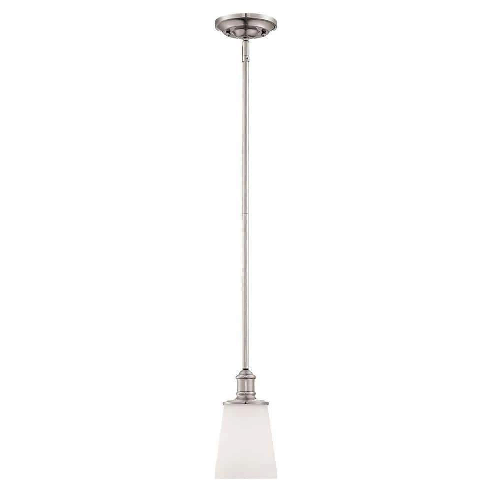Satin Nickel Mini Pendant with Etched White Glass by Millennium Lighting 1 Satin Nickel Mini Pendant with Etched White Glass by Millennium Lighting