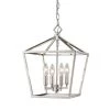 4-Light 12 in. Wide Silver Nickel Taper Candle Pendant by Millennium Lighting