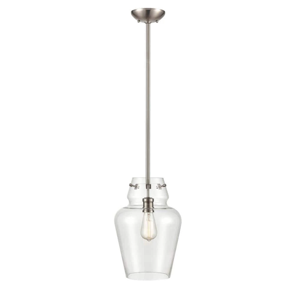 1-Light 12 in. Satin Nickel Mini Pendant by Millennium Lighting 1 1-Light 12 in. Satin Nickel Mini Pendant by Millennium Lighting
