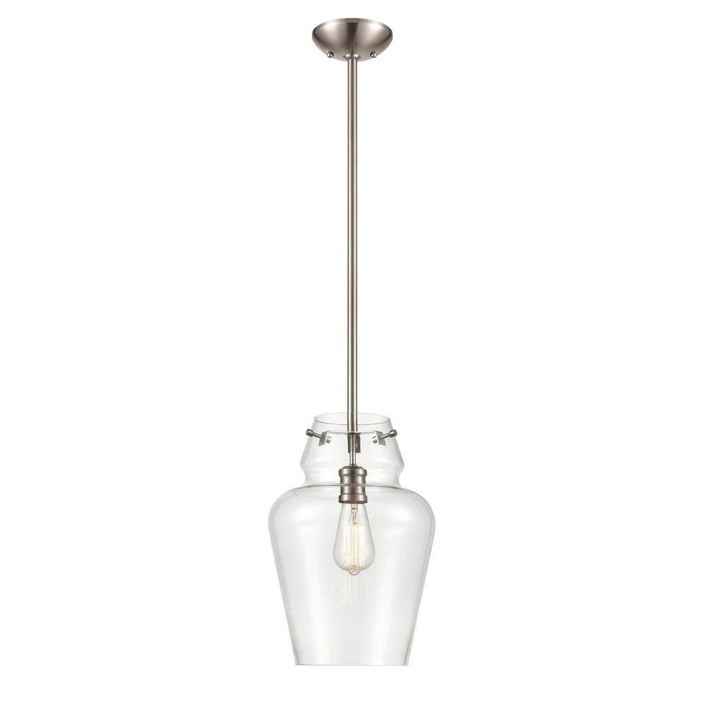 1-Light 12 in. Satin Nickel Mini Pendant by Millennium Lighting 2 1-Light 12 in. Satin Nickel Mini Pendant by Millennium Lighting - Image 2