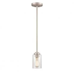 Moven 1-Light 5 in. Satin Nickel Hardwired Mini-Pendant (1-Pack) by Millennium Lighting