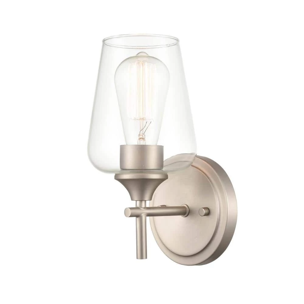 1-Light 5 in. Satin Nickel Wall Sconce by Millennium Lighting 1 1-Light 5 in. Satin Nickel Wall Sconce by Millennium Lighting