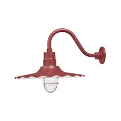18 in. 1-Light Satin Red Radial Wave Shade by Millennium Lighting