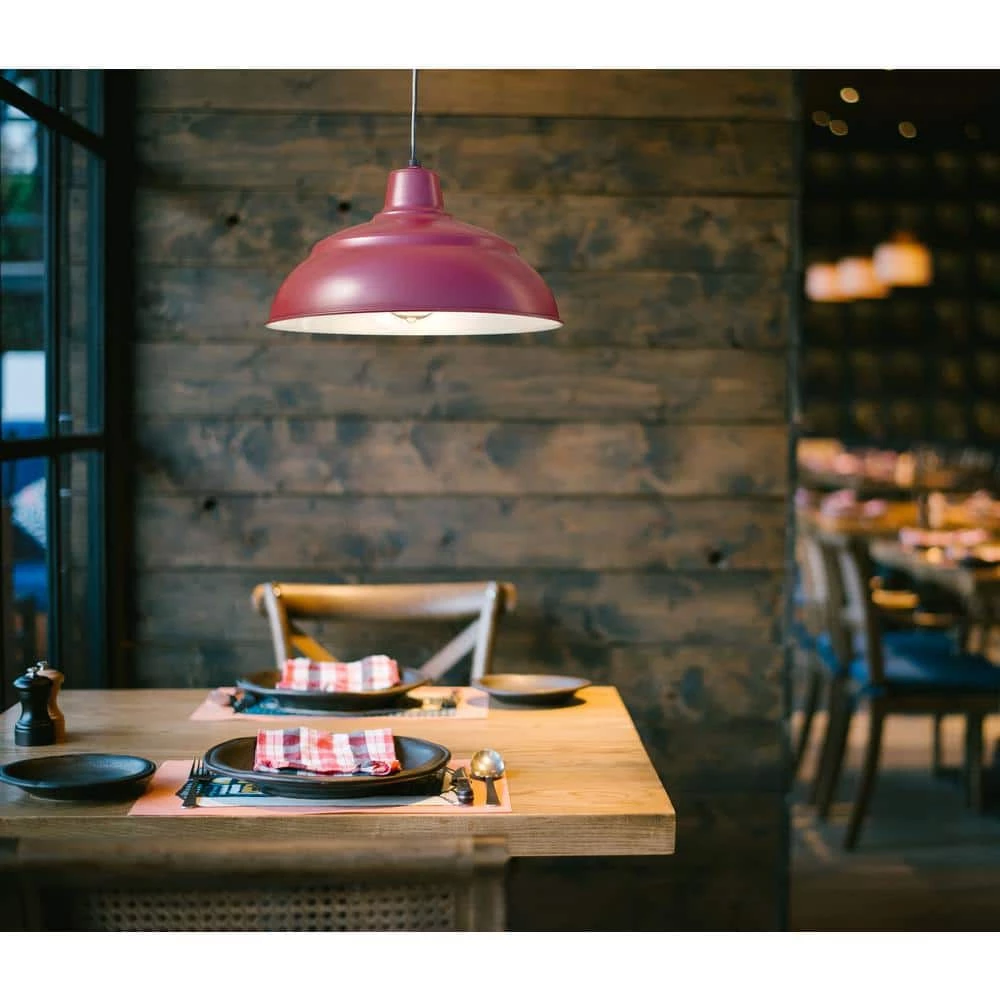 R Series 1-Light 15 in. Satin Red Warehouse Shade by Millennium Lighting 2 R Series 1-Light 15 in. Satin Red Warehouse Shade by Millennium Lighting - Image 2