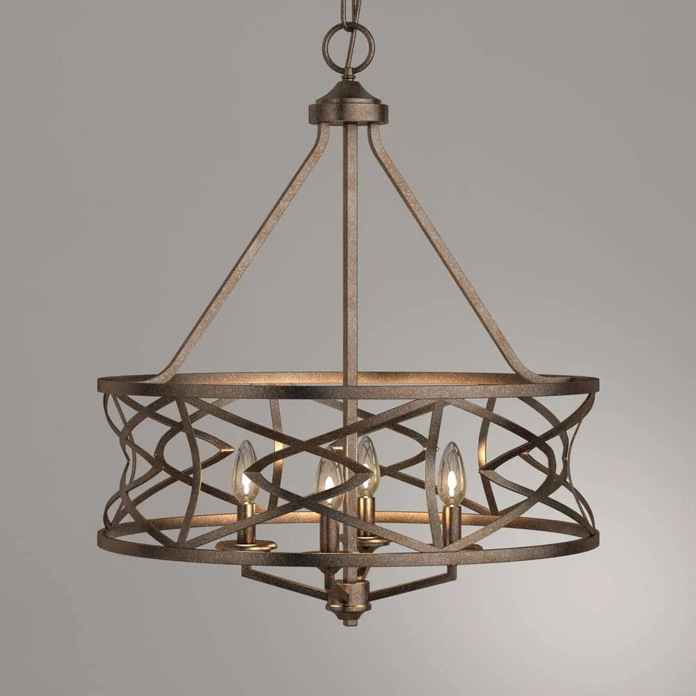 4-Light Vintage Gold Chandelier by Millennium Lighting 3 4-Light Vintage Gold Chandelier by Millennium Lighting - Image 3