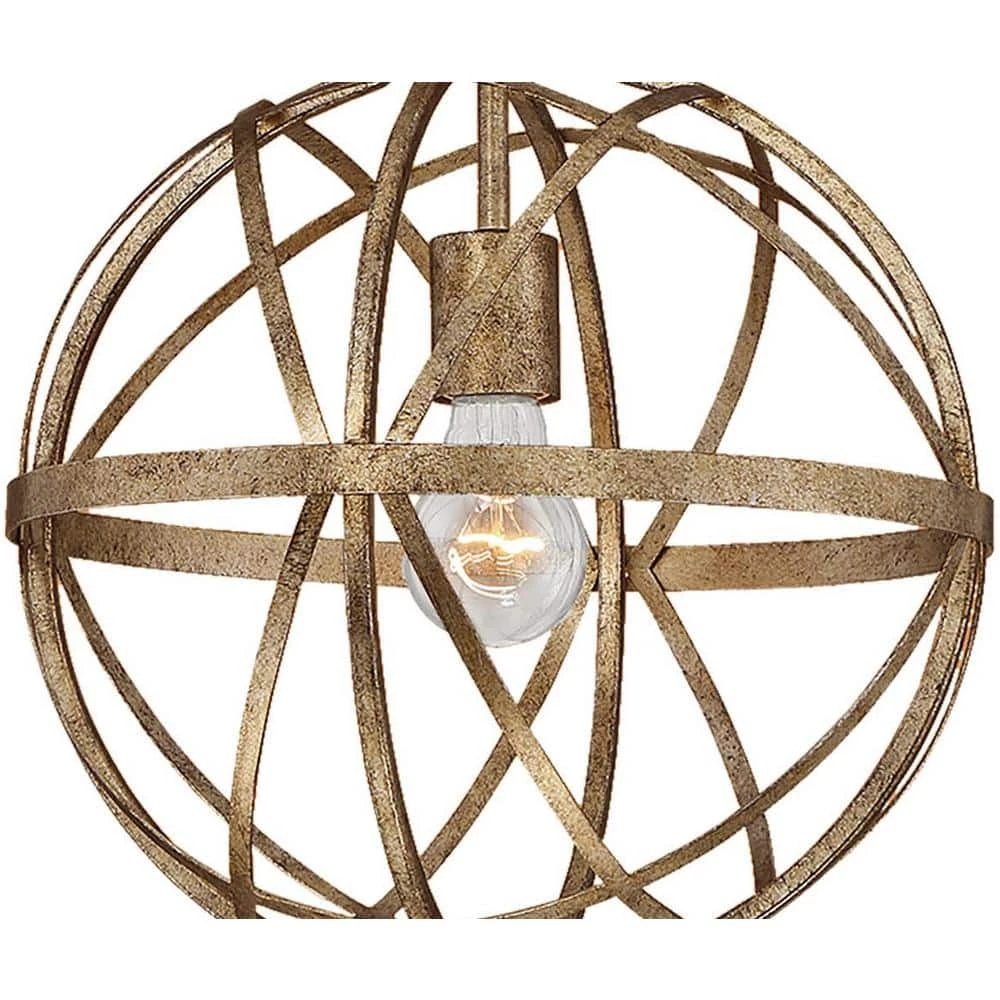 Lakewood Collection 1-Light Vintage Gold Sphere Pendant by Millennium Lighting 2 Lakewood Collection 1-Light Vintage Gold Sphere Pendant by Millennium Lighting - Image 2