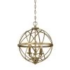 Lakewood Collection 3-Light Vintage Gold Sphere Pendant by Millennium Lighting