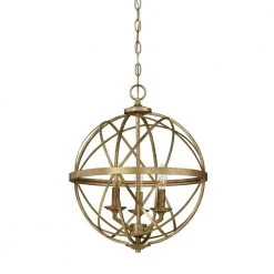 Lakewood Collection 3-Light Vintage Gold Sphere Pendant by Millennium Lighting