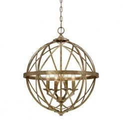 Lakewood Collection 4-Light Vintage Gold Sphere Pendant by Millennium Lighting