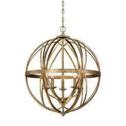 Lakewood Collection 5-Light Vintage Gold Sphere Pendant by Millennium Lighting