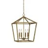 4-Light 16 in. Wide Vintage Gold Taper Candle Pendant by Millennium Lighting
