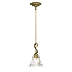 Chatsworth Collection 1-Light Vintage Gold Mini-Pendant with Clear Glass by Millennium Lighting