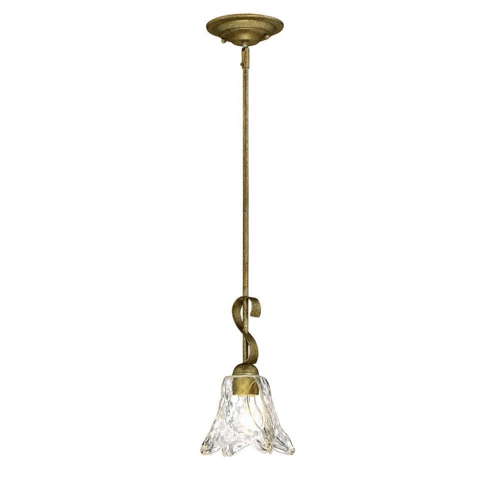 Chatsworth Collection 1-Light Vintage Gold Mini-Pendant with Clear Glass by Millennium Lighting 1 Chatsworth Collection 1-Light Vintage Gold Mini-Pendant with Clear Glass by Millennium Lighting