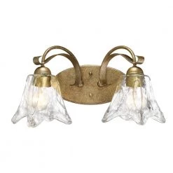 Chatsworth Collection 2-Light Vintage Gold Vanity Light with Clear Glass by Millennium Lighting