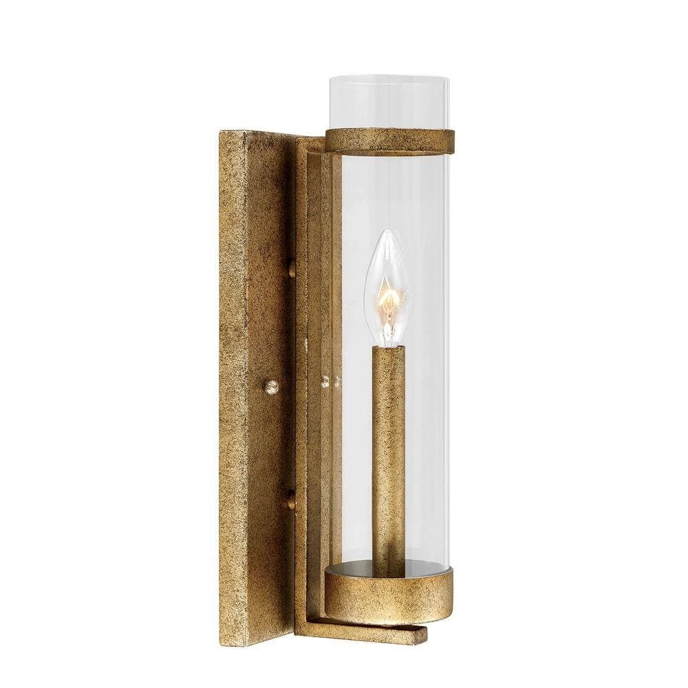 Milan Collection: 1-Light Vintage Gold Wall Sconce with Clear Glass by Millennium Lighting 1 Milan Collection: 1-Light Vintage Gold Wall Sconce with Clear Glass by Millennium Lighting