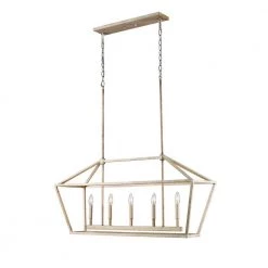 5-Light 15 in. Vintage White Chandelier by Millennium Lighting