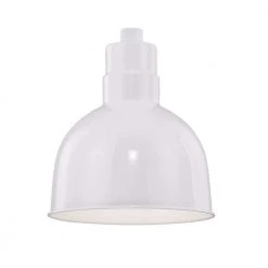 R Series 1-Light 10 in. W White Outdoor Bowl Shade Pendant by Millennium Lighting