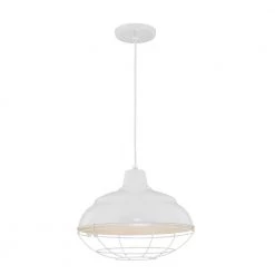 15 in. 1-Light White Warehouse/Cord Hung by Millennium Lighting