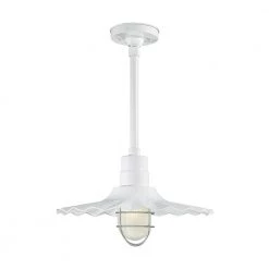 R Series 1-Light 20 in. White Radial Wave Shade by Millennium Lighting